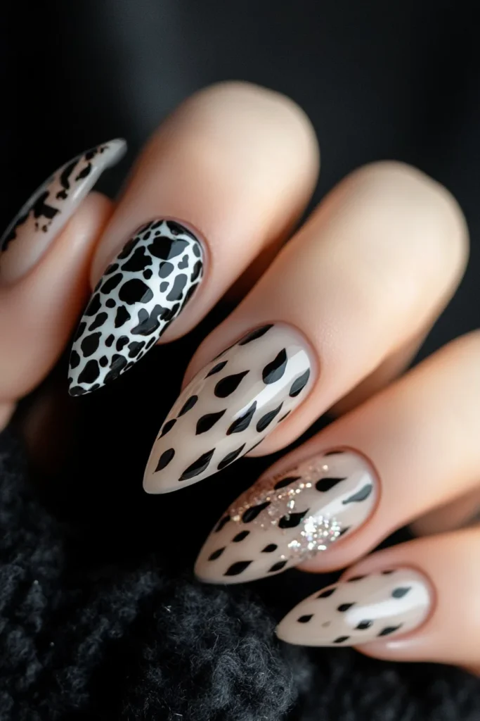 Animal Print Almond Nails