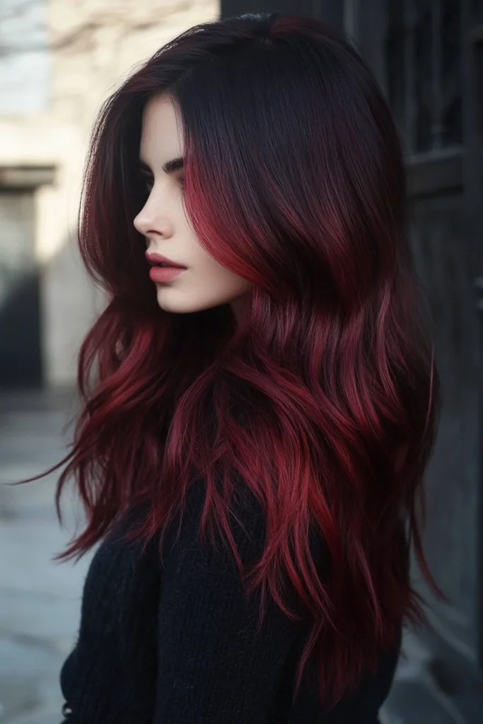 Dark Red and Black Ombre for Edge