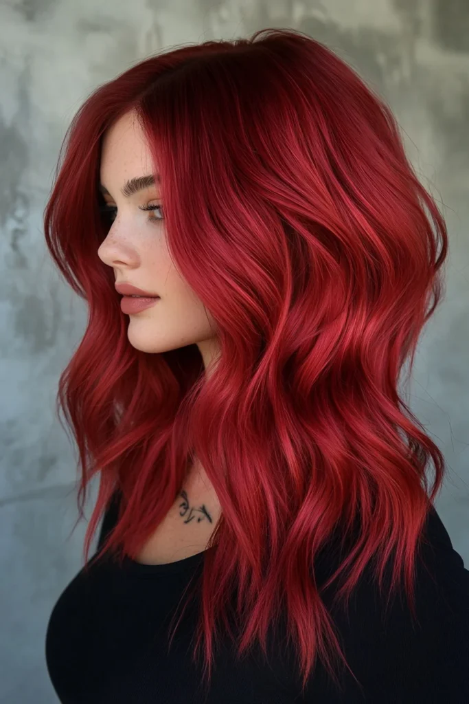 Electric Crimson with Geometric Cut