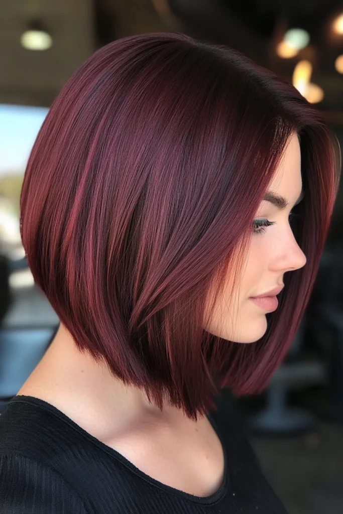 Deep Cherry Bob for a Chic Look